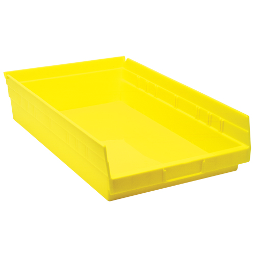 Shelf Bins, 11-1/8" W x 4" H x 17-7/8" D, Yellow, 40 lbs. Capacity Oxford Builders Supplies Inc