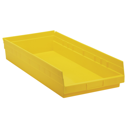 Shelf Bins, 11-1/8" W x 4" H x 23-5/8" D, Yellow, 50 lbs. Capacity Oxford Builders Supplies Inc
