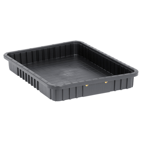 Conductive Dividable Grid Containers, Polypropylene, 17-1/2" W x 22-1/2" D x 3" H, Black Oxford Builders Supplies Inc