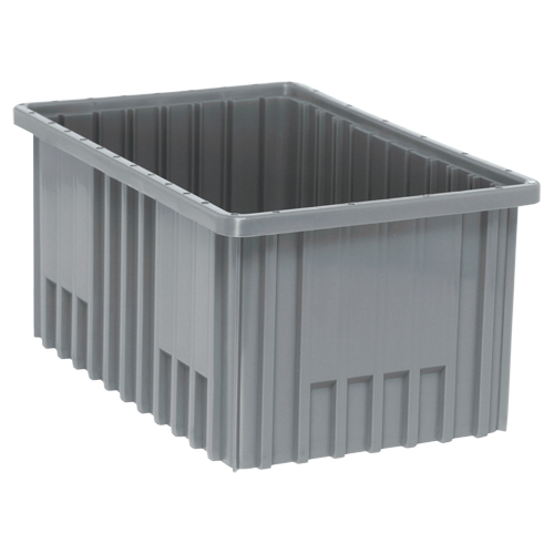 Divider Box&reg; Containers, Plastic, 16.5" W x 10.9" D x 8" H, Grey Oxford Builders Supplies Inc