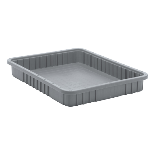 Divider Box&reg; Containers, Plastic, 22.5" W x 17.5" D x 3" H, Grey Oxford Builders Supplies Inc