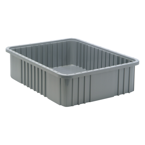 Divider Box&reg; Containers, Plastic, 22.5" W x 17.5" D x 6" H, Grey Oxford Builders Supplies Inc