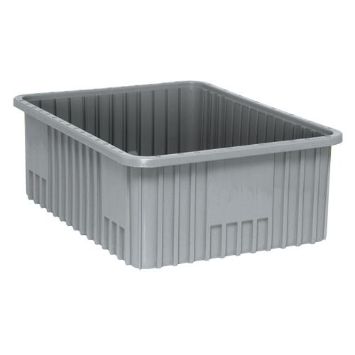 Contenants Divider Box, Plastique, 22,5" la x 17,5" p x 8" h, Gris Oxford Builders Supplies Inc