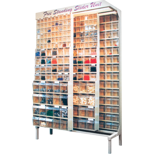 Free Standing Slider System, 48" W x 18" D x 77" H, 56 Bins Oxford Builders Supplies Inc