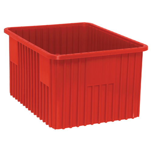 Contenants Divider Box, Plastique, 22,5" la x 17,5" p x 12" h, Rouge Oxford Builders Supplies Inc