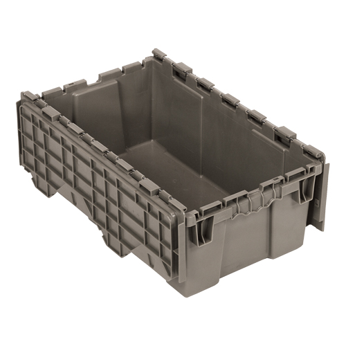 Bac de distribution avec couvercle &agrave; charni&egrave;res, 11-9/16" x 19-5/8' x 7-1/2", Gris Oxford Builders Supplies Inc