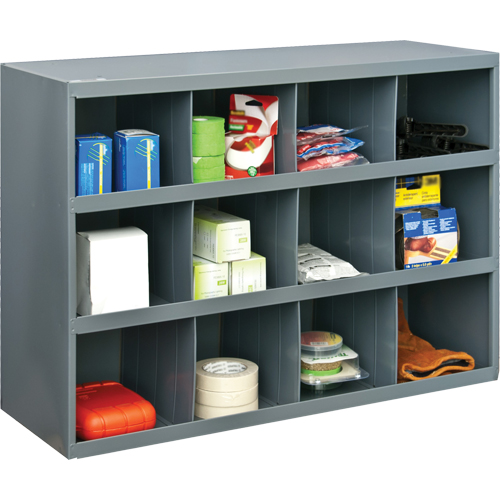 Armoires pour bacs de rangement, Acier, 12 tiroirs, 33-3/4" x 12" x 23-7/8", Gris Oxford Builders Supplies Inc