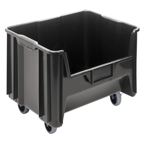 Mobile Giant Stack Container, 12-7/16" H x 19-7/8" W x 15-1/4" D, 250 lbs. Capacity, Black Oxford Builders Supplies Inc