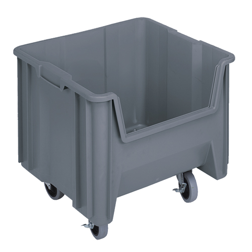 Mobile Giant Stack Container, 12-1/2" H x 16-1/2" W x 17-1/2" D, 250 lbs. Capacity, Grey Oxford Builders Supplies Inc