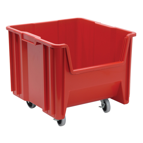 Mobile Giant Stack Container, 12-1/2" H x 16-1/2" W x 17-1/2" D, 250 lbs. Capacity, Red Oxford Builders Supplies Inc