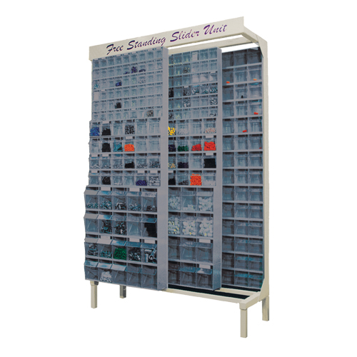 Free-Standing Tip-Out Bins Slider System, 48" W x 18" D x 77" H, 336 Drawers Oxford Builders Supplies Inc