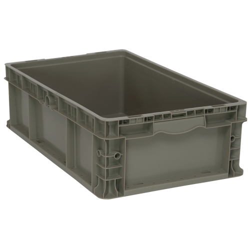 Collapsible Stacking Container, 15" W x 24" D x 7.5" H, Grey Oxford Builders Supplies Inc