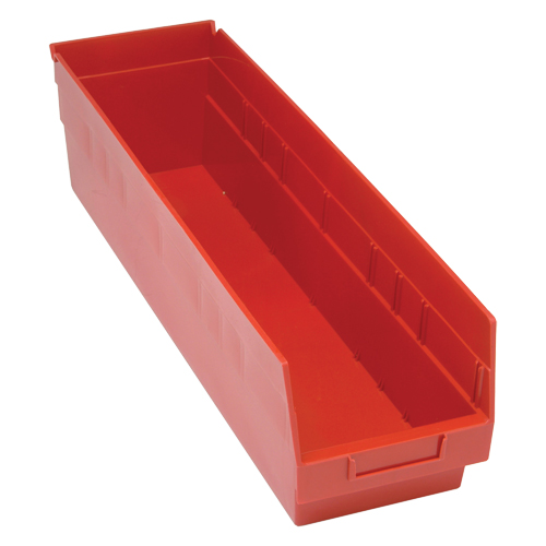 Bacs en plastique pour &eacute;tag&egrave;res Store More, 6-5/8" la x 6" H x 23-5/8" p, Rouge, Capacit&eacute; 90 lb Oxford Builders Supplies Inc
