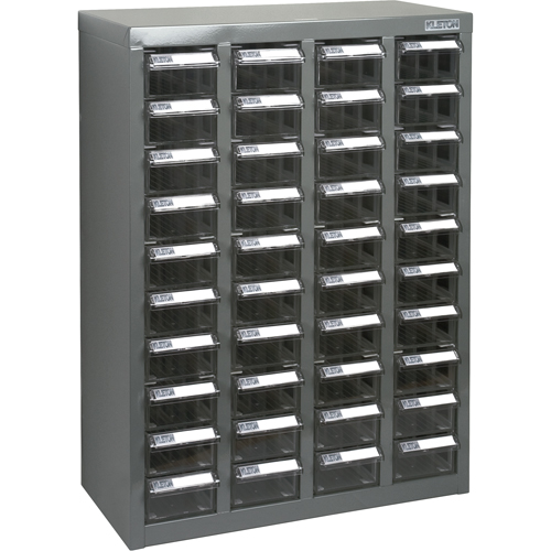 Casiers pour pi&egrave;ces KPC-600, Acier galvanis&eacute;, 40 tiroirs, 18-3/10" x 8-7/10" x 25-3/10", Gris Oxford Builders Supplies Inc