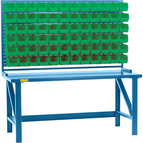 Louvered Rack with Bins, 72 Bins, 72" W x 15" D x 40" H Oxford Builders Supplies Inc