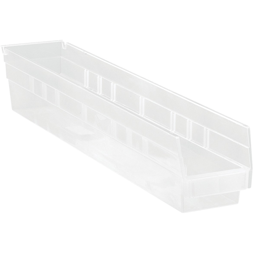 Bacs de rangement pour tablettes, 4-1/8" la x 4" H x 23-5/8" p, Transparent, Capacit&eacute; 50 lb Oxford Builders Supplies Inc