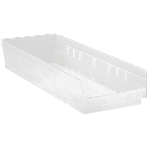 Bacs de rangement pour tablettes, 8-3/8" la x 4" H x 23-5/8" p, Transparent, Capacit&eacute; 50 lb Oxford Builders Supplies Inc