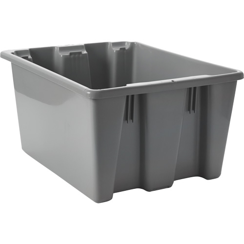 Stack & Nest Palletote Box, 10" x 15.5" x 19.5", Grey Oxford Builders Supplies Inc