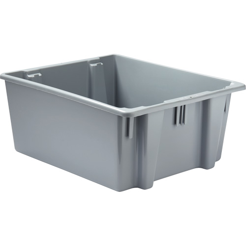 Caisse-palette empilable et emboîtable, 10" x 19,5" x 23,5", Gris Oxford Builders Supplies Inc