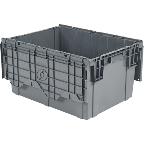 Contenants de distribution Flipak en plastique poly&eacute;thyl&egrave;ne (PE), 39" x 14" x 13", Gris Oxford Builders Supplies Inc