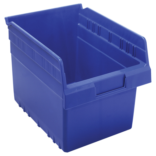 Store-Max Shelf Bins, 8-3/8" W x 8" H x 11-5/8" D, Blue, 44 lbs. Capacity Oxford Builders Supplies Inc
