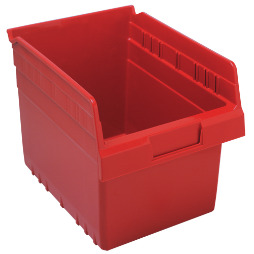 Store-Max Shelf Bins, 8-3/8" W x 8" H x 11-5/8" D, Red, 44 lbs. Capacity Oxford Builders Supplies Inc