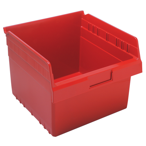 Store-Max Shelf Bins, 11-1/8" W x 8" H x 11-5/8" D, Red, 44 lbs. Capacity Oxford Builders Supplies Inc