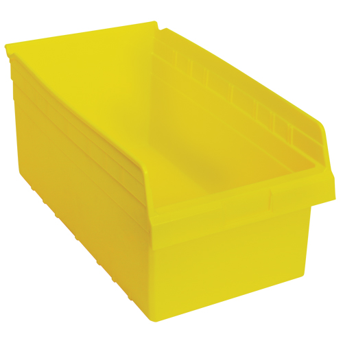 Store-Max Shelf Bins, 11-1/8" W x 8" H x 17-7/8" D, Yellow, 56 lbs. Capacity Oxford Builders Supplies Inc