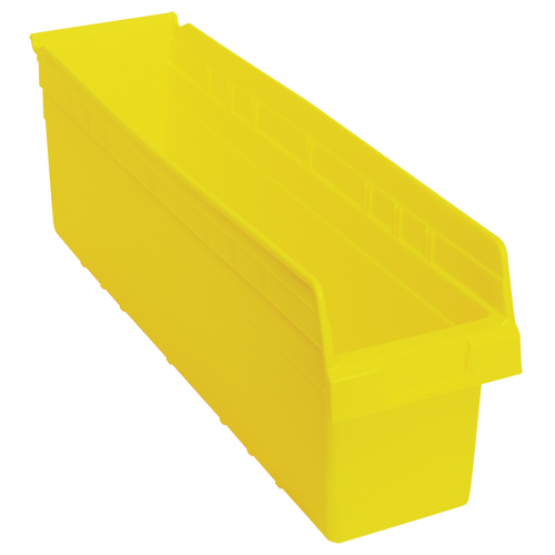 Store-Max Shelf Bins, 6-5/8" W x 8" H x 23-5/8" D, Yellow, 68 lbs. Capacity Oxford Builders Supplies Inc
