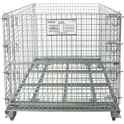 Conteneur repliable en m&eacute;tal grillag&eacute;, 48" la x 40" p x 36" h, Capacit&eacute; de 4000 lb Oxford Builders Supplies Inc