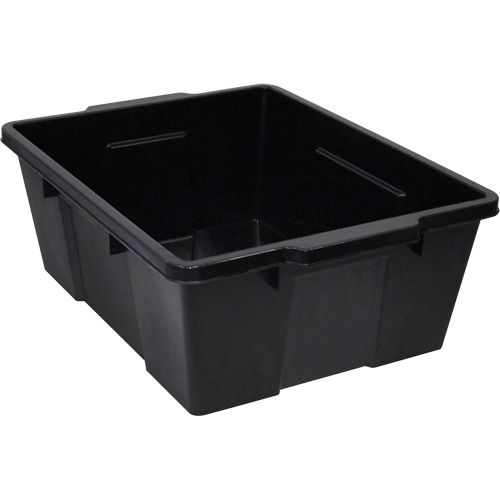 Plastic Latch Container, 15.875" W x 21" D x 7.75" H, Black Oxford Builders Supplies Inc