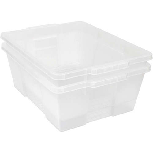 Plastic Latch Container, 15.875" W x 21" D x 7.75" H, Clear Oxford Builders Supplies Inc