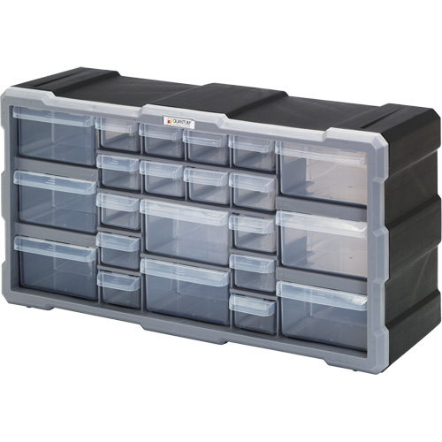 Armoire &agrave; tiroir, Plastique, 22 tiroirs, 19-1/2" x 6-1/4" x 10", Noir Oxford Builders Supplies Inc