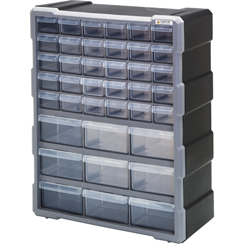 Armoire &agrave; tiroir, Plastique, 39 tiroirs, 15" x 6-1/4" x 18-3/4", Noir Oxford Builders Supplies Inc