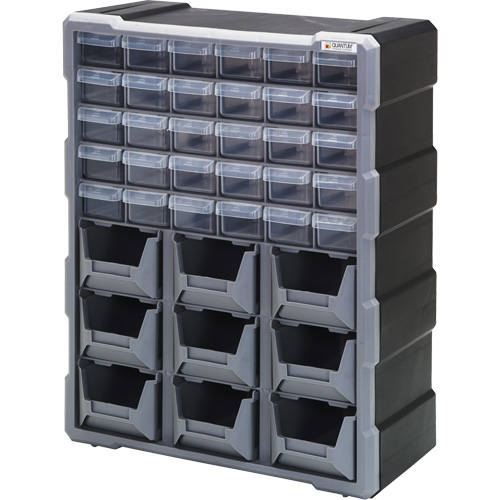 Armoire &agrave; tiroir, Plastique, 39 tiroirs, 15" x 6-1/4" x 18-3/4", Noir Oxford Builders Supplies Inc
