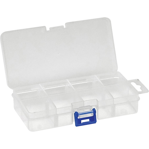 Plastic Compartment Box, 2.75" W x 5.5" D x 1.25" H, 8 Compartments Oxford Builders Supplies Inc
