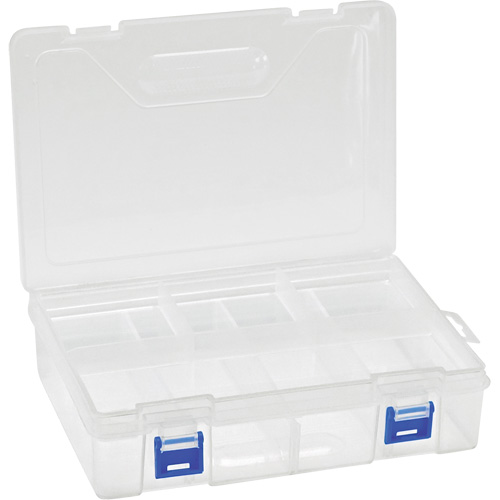 Plastic Compartment Box, 6.25" W x 9.25" D x 2.2" H, 8 Compartments Oxford Builders Supplies Inc