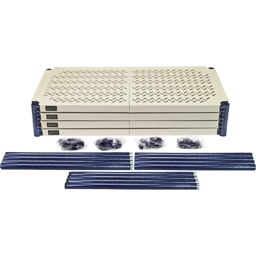 &eacute;tag&egrave;re en fils m&eacute;talliques avec tablettes en plastique, Cadre en fils m&eacute;talliques avec tablettes en plastique, Sans boulons, Capacit&eacute; 600 lb, 30" la x 72" h x 18" p Oxford Builders Supplies Inc