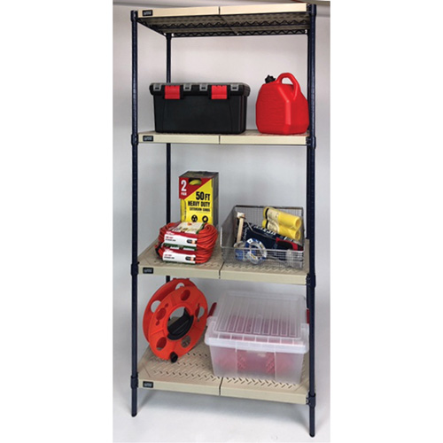 &eacute;tag&egrave;re en fils m&eacute;talliques avec tablettes en plastique, Cadre en fils m&eacute;talliques avec tablettes en plastique, Sans boulons, Capacit&eacute; 600 lb, 30" la x 72" h x 18" p Oxford Builders Supplies Inc