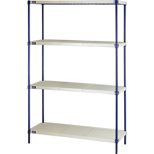 &eacute;tag&egrave;re en fils m&eacute;talliques avec tablettes en plastique, Cadre en fils m&eacute;talliques avec tablettes en plastique, Sans boulons, Capacit&eacute; 600 lb, 48" la x 72" h x 18" p Oxford Builders Supplies Inc
