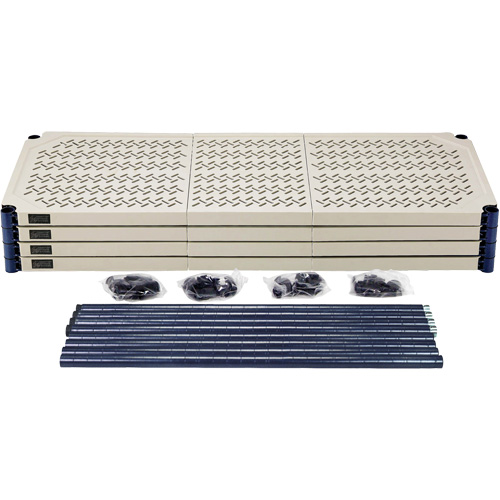 &eacute;tag&egrave;re en fils m&eacute;talliques avec tablettes en plastique, Cadre en fils m&eacute;talliques avec tablettes en plastique, Sans boulons, Capacit&eacute; 600 lb, 48" la x 72" h x 18" p Oxford Builders Supplies Inc