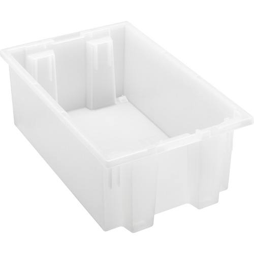 Heavy-Duty Stack & Nest Tote, 6" x 11" x 18", Clear Oxford Builders Supplies Inc