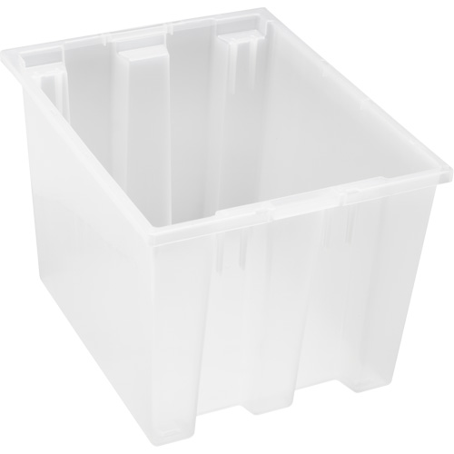 Heavy-Duty Stack & Nest Tote, 13" x 15.5" x 19.5", Clear Oxford Builders Supplies Inc