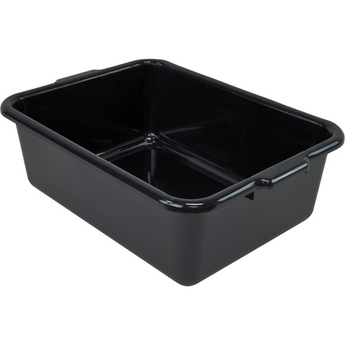All-Purpose Flat-Bottom Storage Tub, 7" H x 15" D x 21" L, Plastic, Black Oxford Builders Supplies Inc