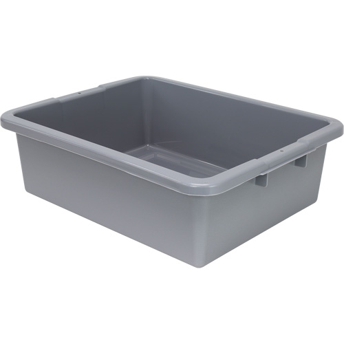 All-Purpose Ribbed-Bottom Storage Tub, 7" H x 17" D x 22" L, Plastic, Grey Oxford Builders Supplies Inc