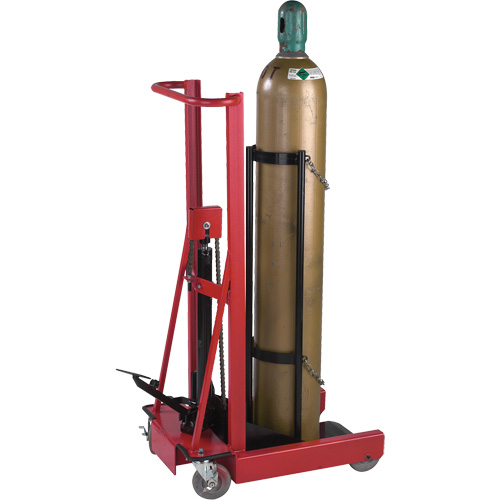 Hydraulic Cylinder Lift, Rubber Wheels, 12" W x 20" L Base, 300 lbs. Oxford Builders Supplies Inc