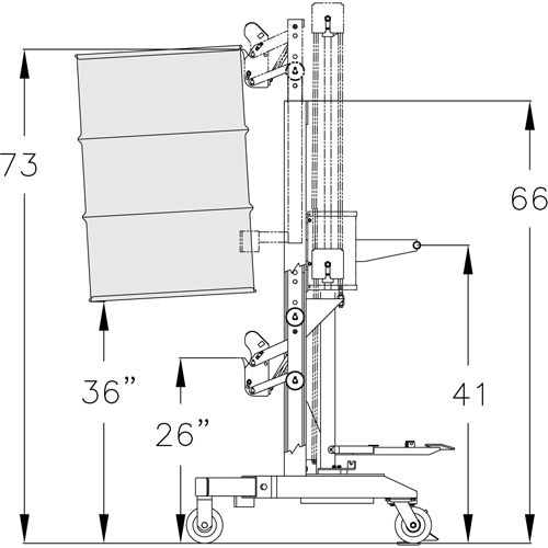 Ergonomic Drum Handler High Reach - DM-1100-HR, 30 - 85 US Gal. (25 - 70 Imperial Gal.) Oxford Builders Supplies Inc