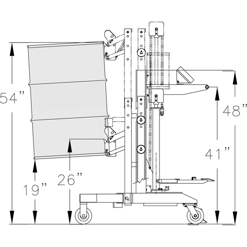 Manipulateur ergonomique de baril &agrave; balance, DM-100-S, 30 - 85 gal. US (25 - 70 gal. imp.) Oxford Builders Supplies Inc