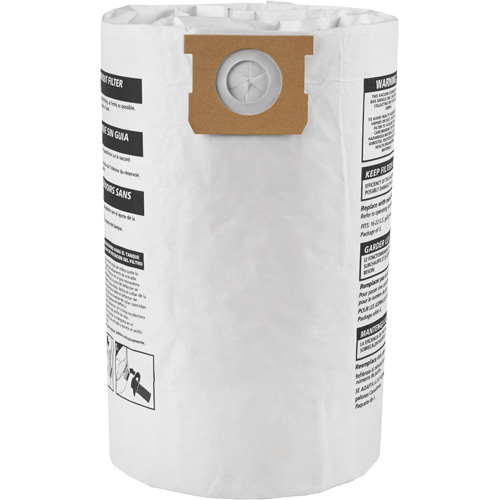 Sacs filtrants pour d&eacute;bris secs jetables de type G, 15 - 22 gal US Oxford Builders Supplies Inc
