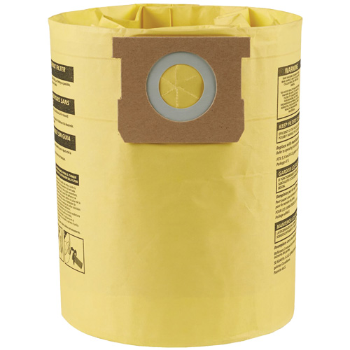 Sacs filtrants pour d&eacute;bris secs jetables &agrave; haute efficacit&eacute; de type H, 5 - 8 gal. US Oxford Builders Supplies Inc
